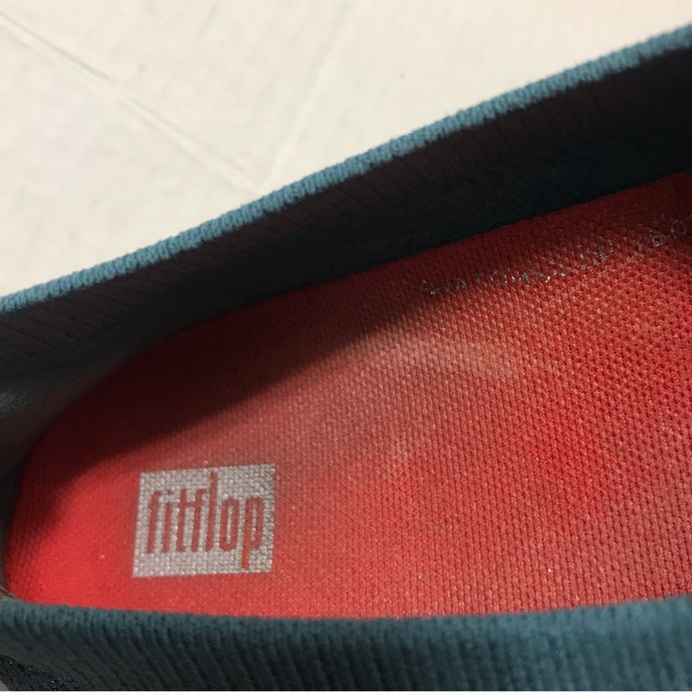 Fitflop Metallic Teal Uberknit Slip On Shoes Flats Size 9 - Picture 7 of 8